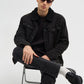 Men's Padded trucker jacket with teddy collar