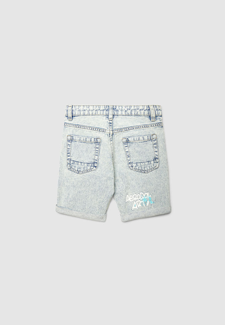 Slogan Print Ripped Jeans for Boys