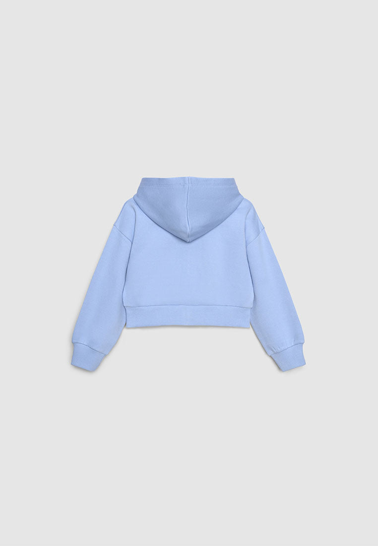 Cropped NYC Graphic Zip-Up Hoodie for Girls