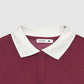 Women's College-Style Striped Polo Sweatshirt