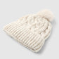 Women's Braided beanie with shimmering pompom