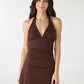 Women's V-neck Halter Mini Dress