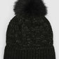 Women's Braided beanie with shimmering pompom