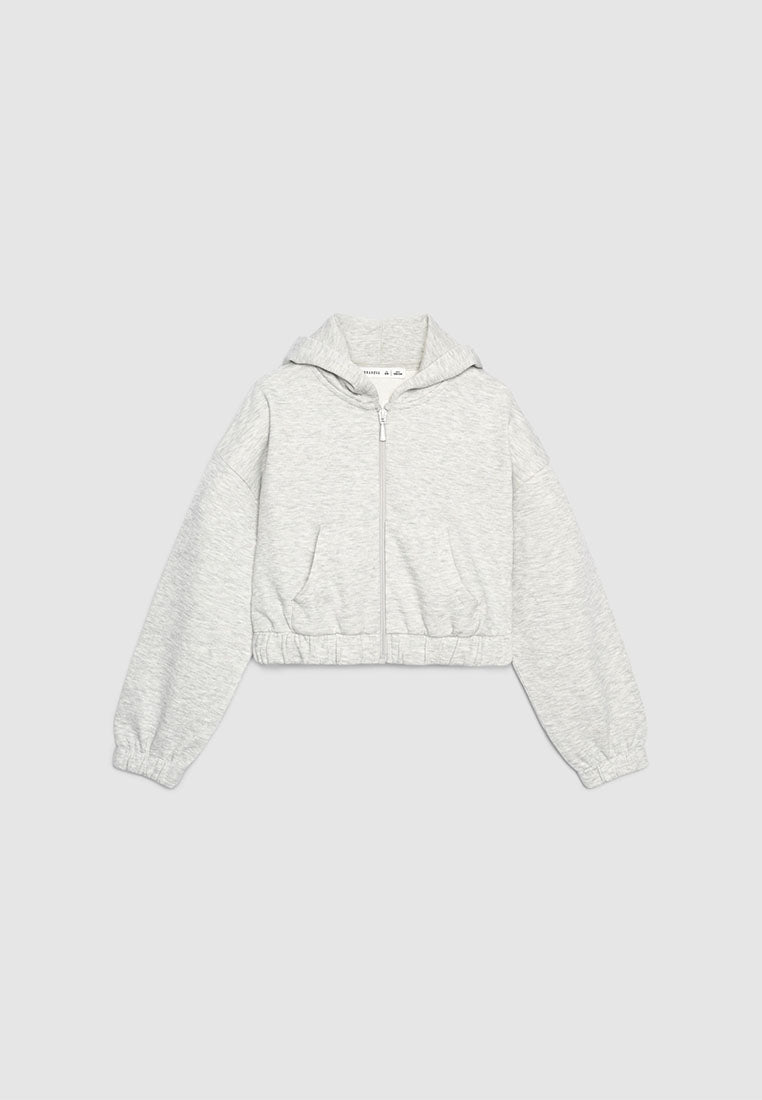 Cropped Zip-Up Hoodie for Girls