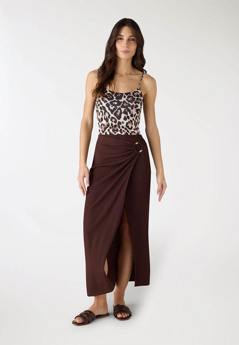 Women's Ring-Detail Slit Maxi Skirt