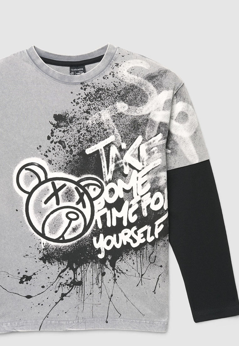 Graffiti Bear Spray-Art Tee for Boys