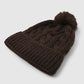 Women's Braided beanie with shimmering pompom