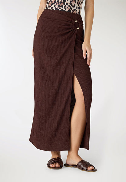 Women's Ring-Detail Slit Maxi Skirt