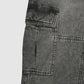 Acid Wash Denim Elastic Waist Cargo Pants for Boys