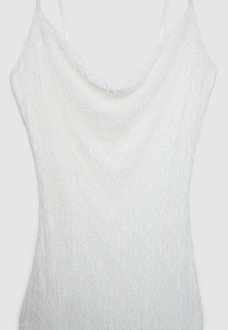 Women's Lace Cowl-Neck Maxi Dress