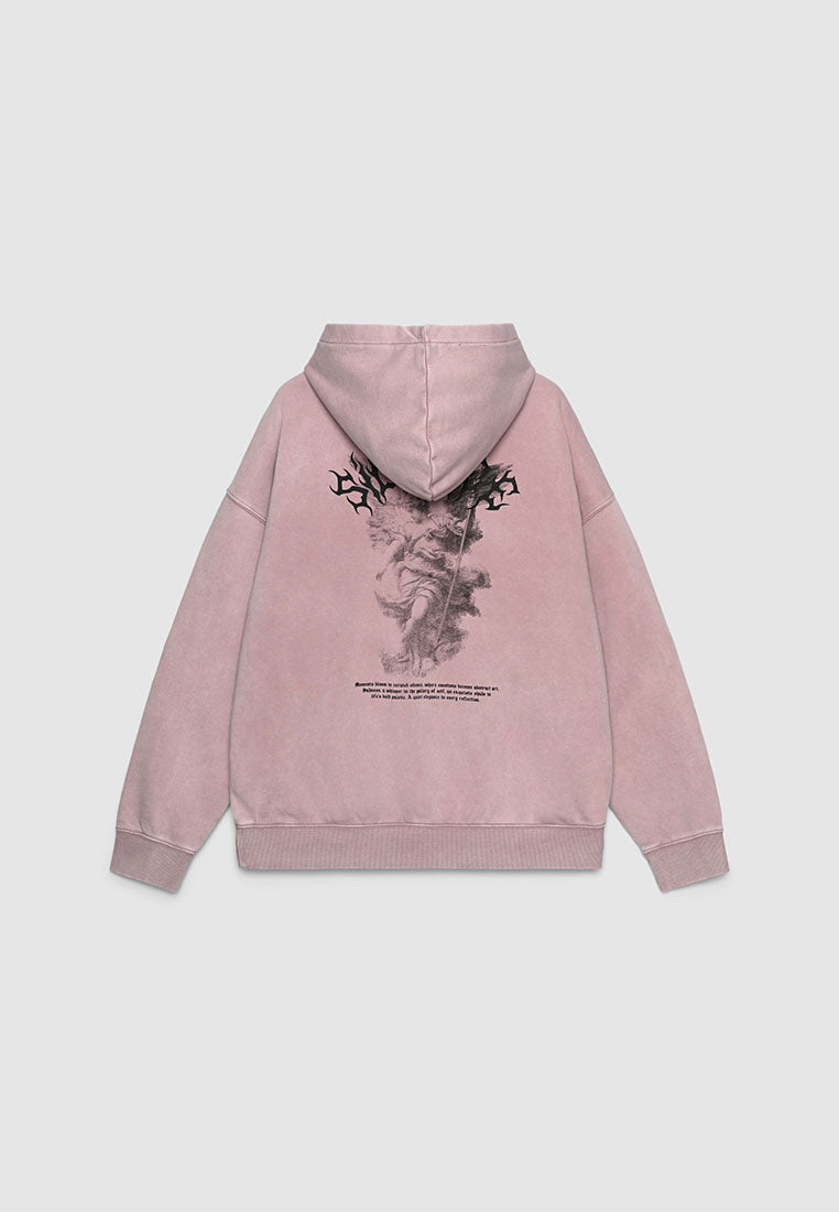 Men's Boxy sweatshirt with hood and print