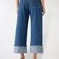 Women’s Wide-Leg Cuffed Denim Jeans
