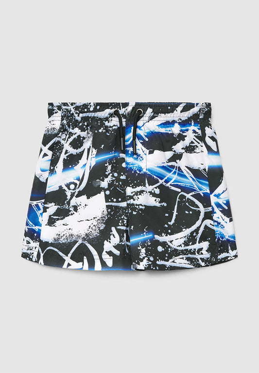 Graffiti Print Swim Trunks for Boys