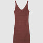 Women's V-neck Knitted Fitted Mini Dress