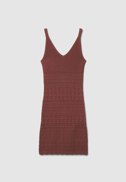 Women's V-neck Knitted Fitted Mini Dress