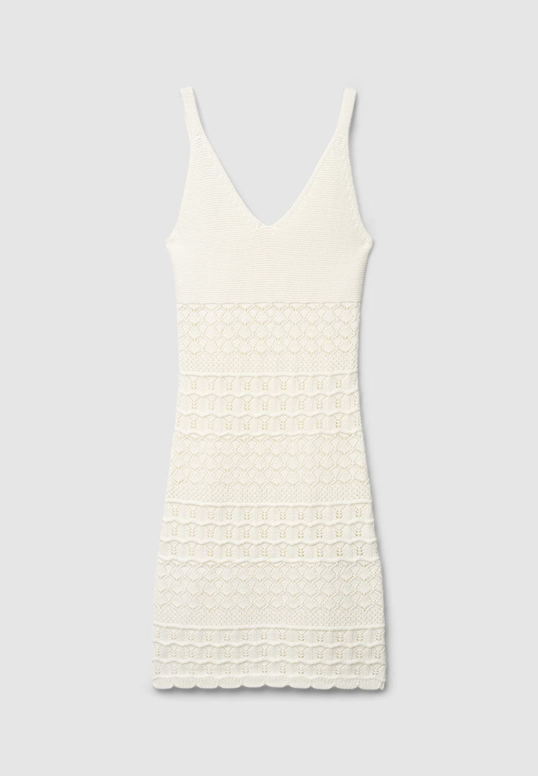 Women's V-neck Knitted Fitted Mini Dress