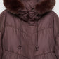 Women's Faux-Fur Trim Chevron Puffer Coat