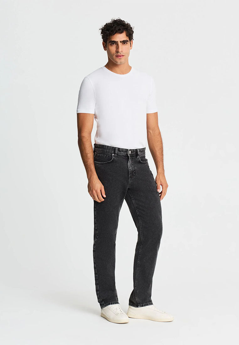 Men's Five-Pocket Straight Jeans Pants
