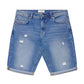 Men's Ripped Cuffed Denim Shorts