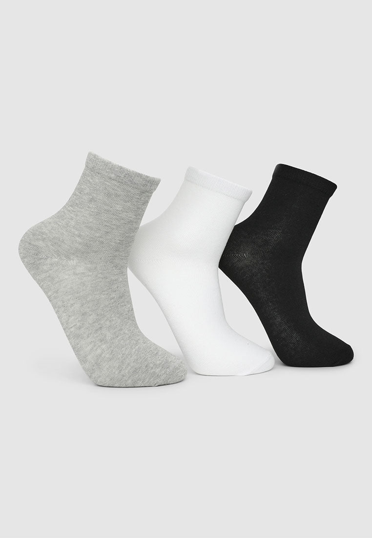 Women's Pack of 3 basic plain-coloured socks
