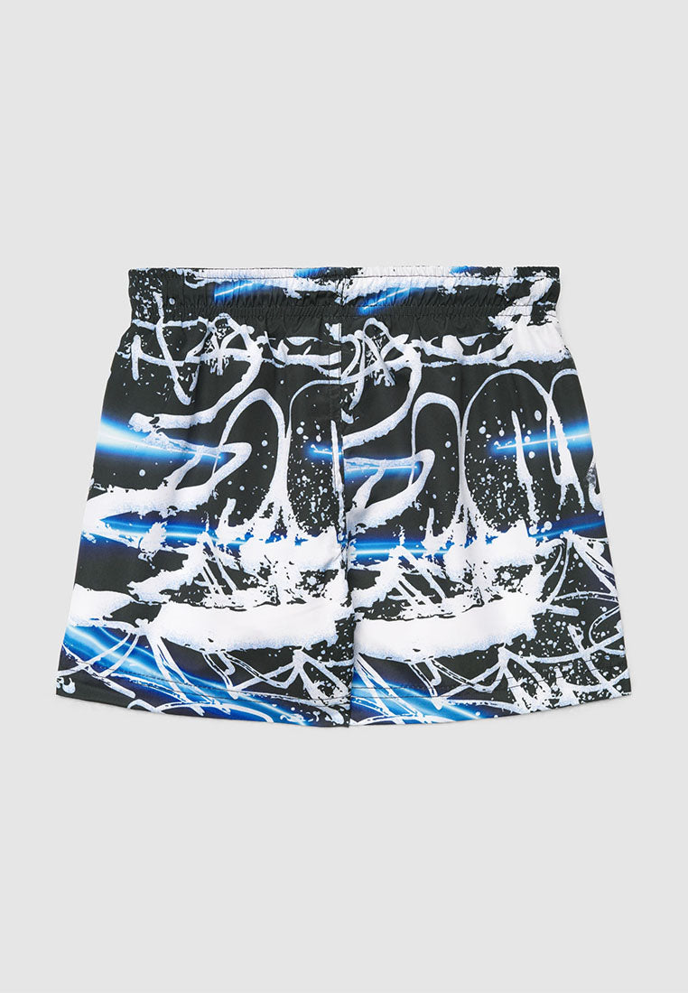Graffiti Print Swim Trunks for Boys