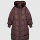 Women's Faux-Fur Trim Chevron Puffer Coat
