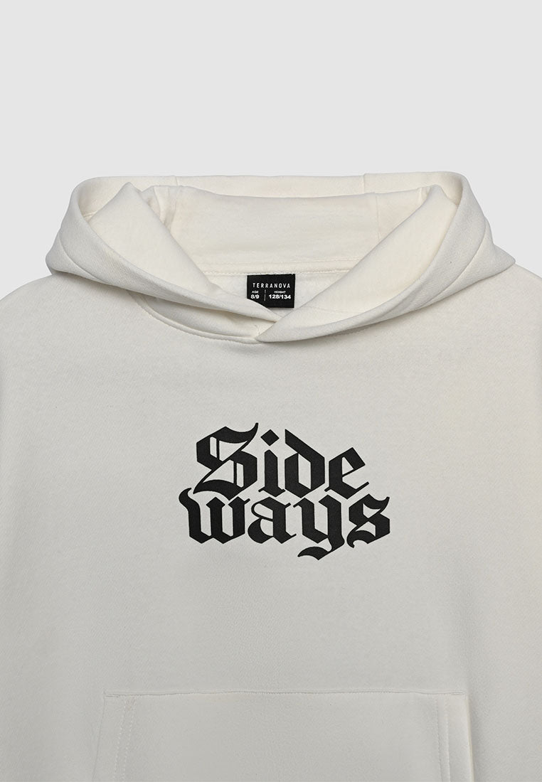Sideways Gothic Text Hoodie for Boys