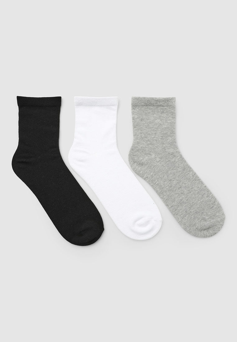 Women's Pack of 3 basic plain-coloured socks