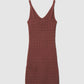 Women's V-neck Knitted Fitted Mini Dress