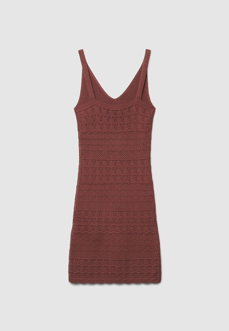 Women's V-neck Knitted Fitted Mini Dress