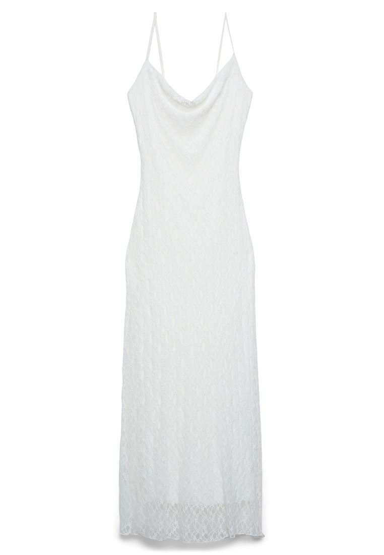 Women's Lace Cowl-Neck Maxi Dress