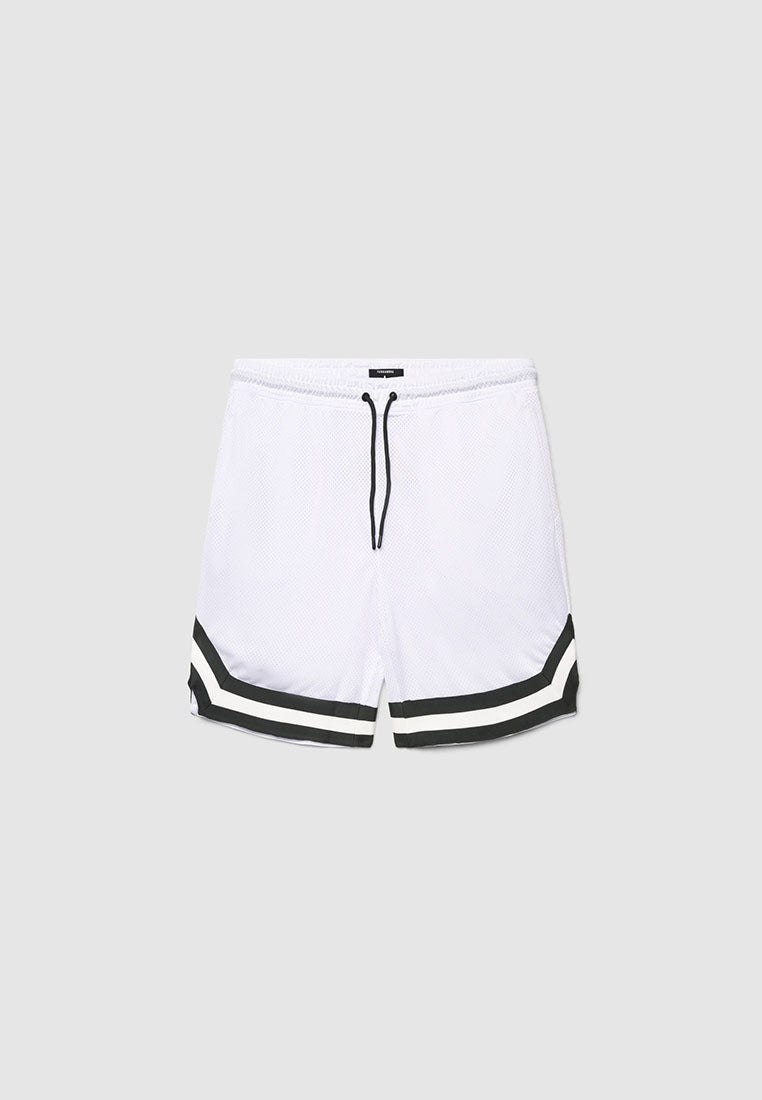 Men's Contrast Striped Basketball Shorts