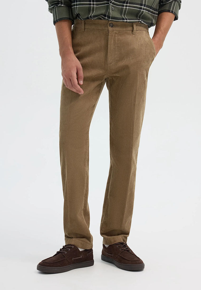Men's Chino trousers with ribbed velvet elastic waistband