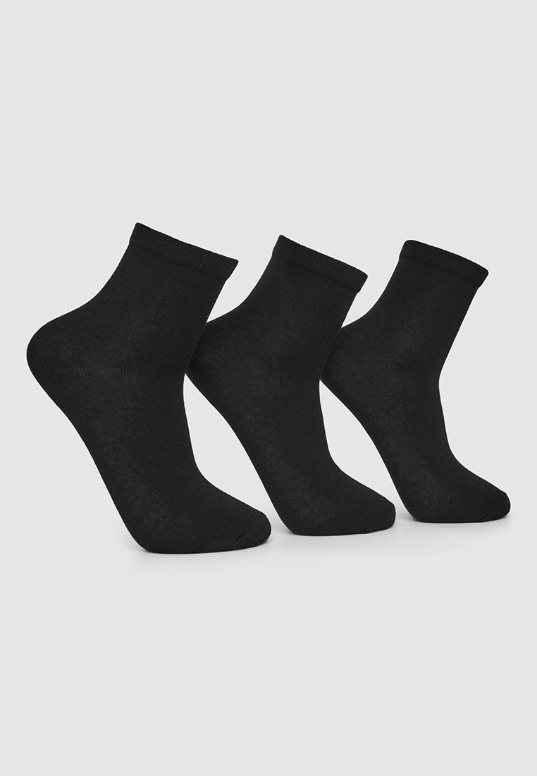 Women's Pack of 3 basic plain-coloured socks
