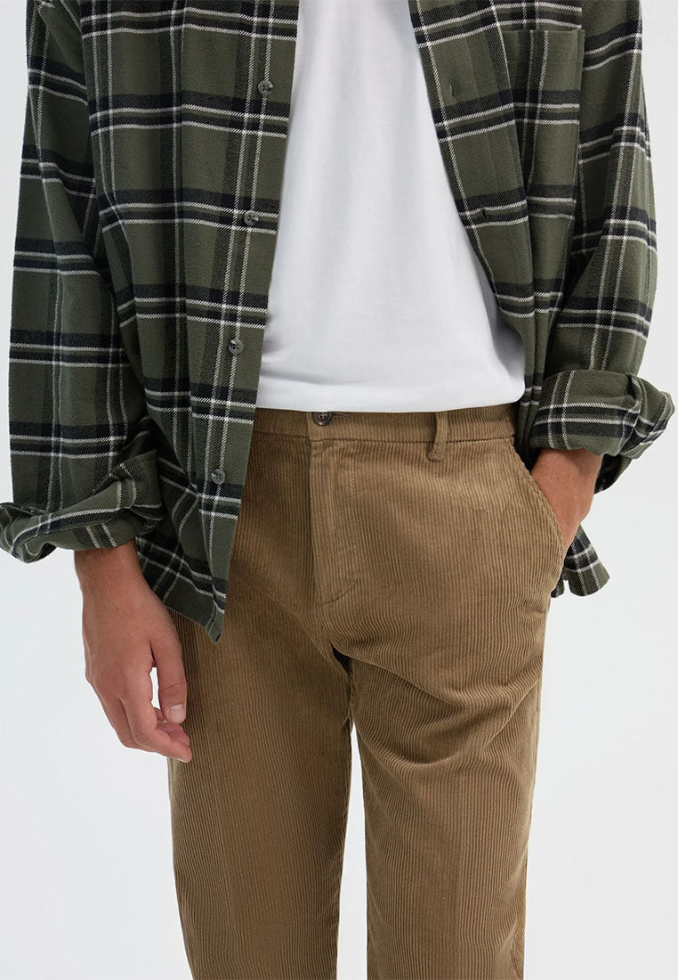 Men's Chino trousers with ribbed velvet elastic waistband