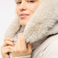 Women's Faux-Fur Trim Chevron Puffer Coat