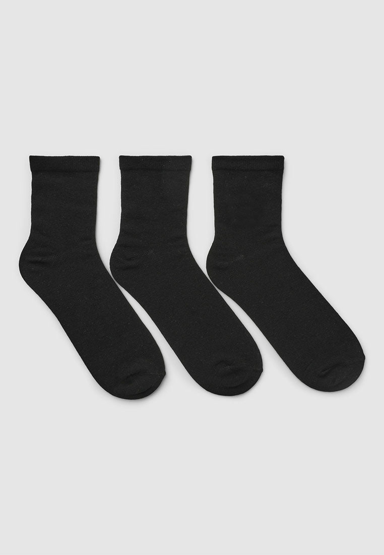 Women's Pack of 3 basic plain-coloured socks