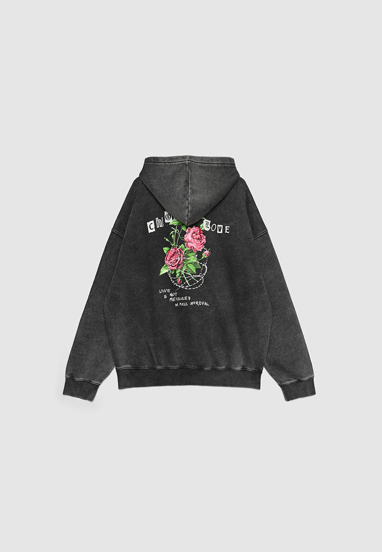 Men's Hoodie with rose print