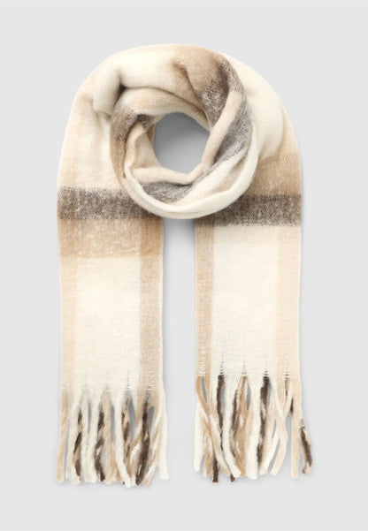 Women's Maxi check scarf with fringes