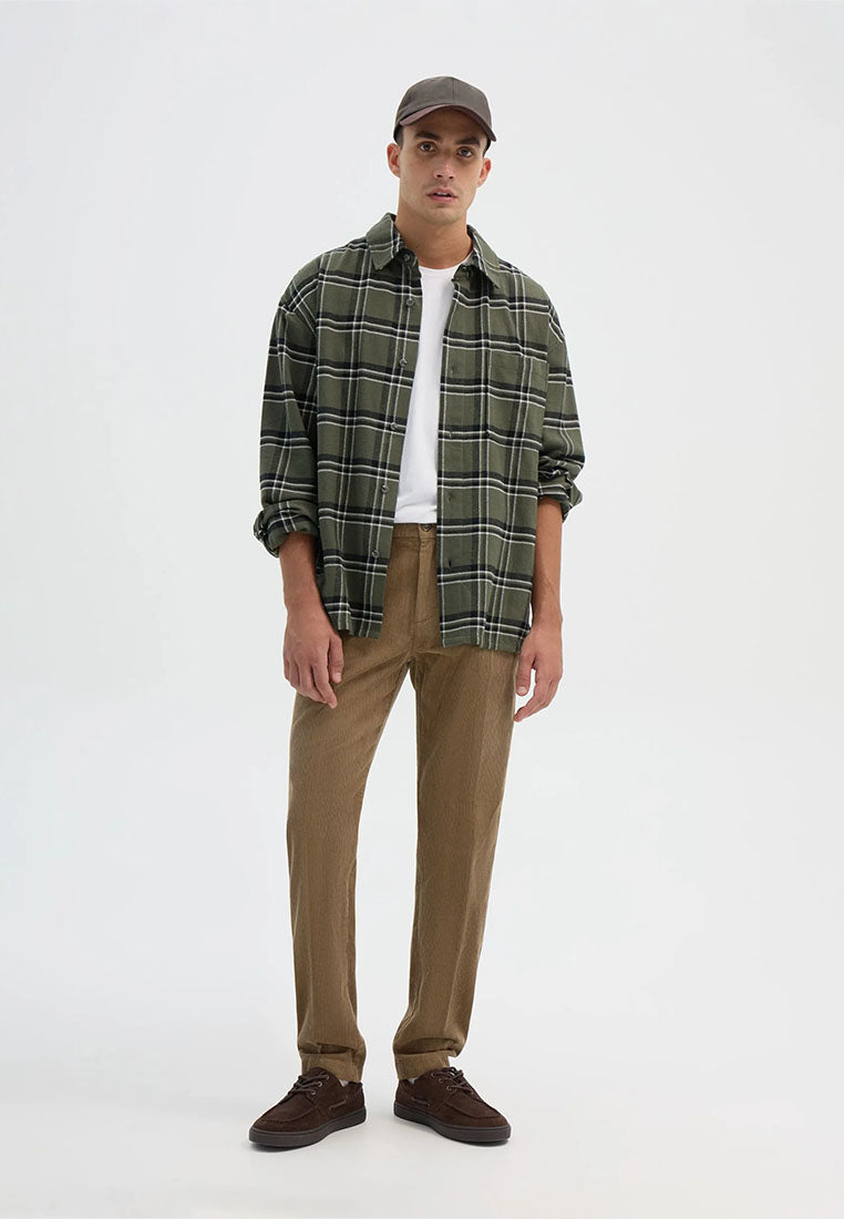 Men's Chino trousers with ribbed velvet elastic waistband