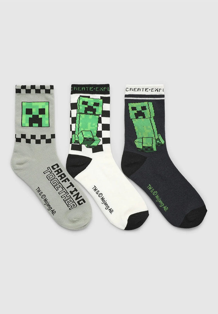 Pack of 3 children's socks with Minecraft® print for Boys