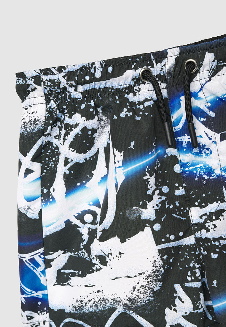 Graffiti Print Swim Trunks for Boys