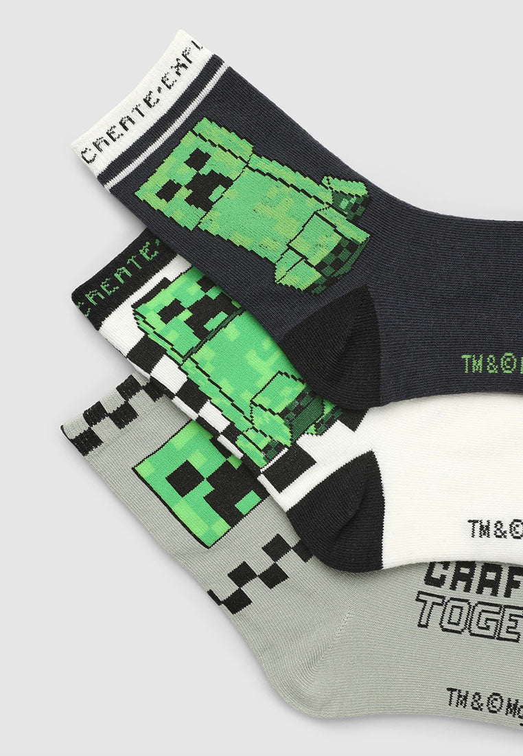 Pack of 3 children's socks with Minecraft® print for Boys