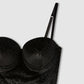 Women's Glitter Velvet Bustier Top