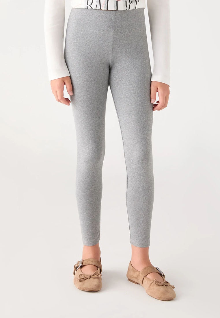 Pack of 3 Solid Color Long Leggings for Girls