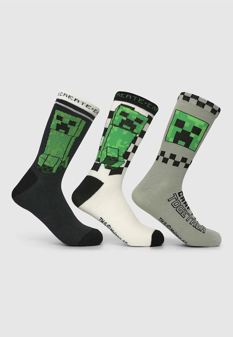 Pack of 3 children's socks with Minecraft® print for Boys