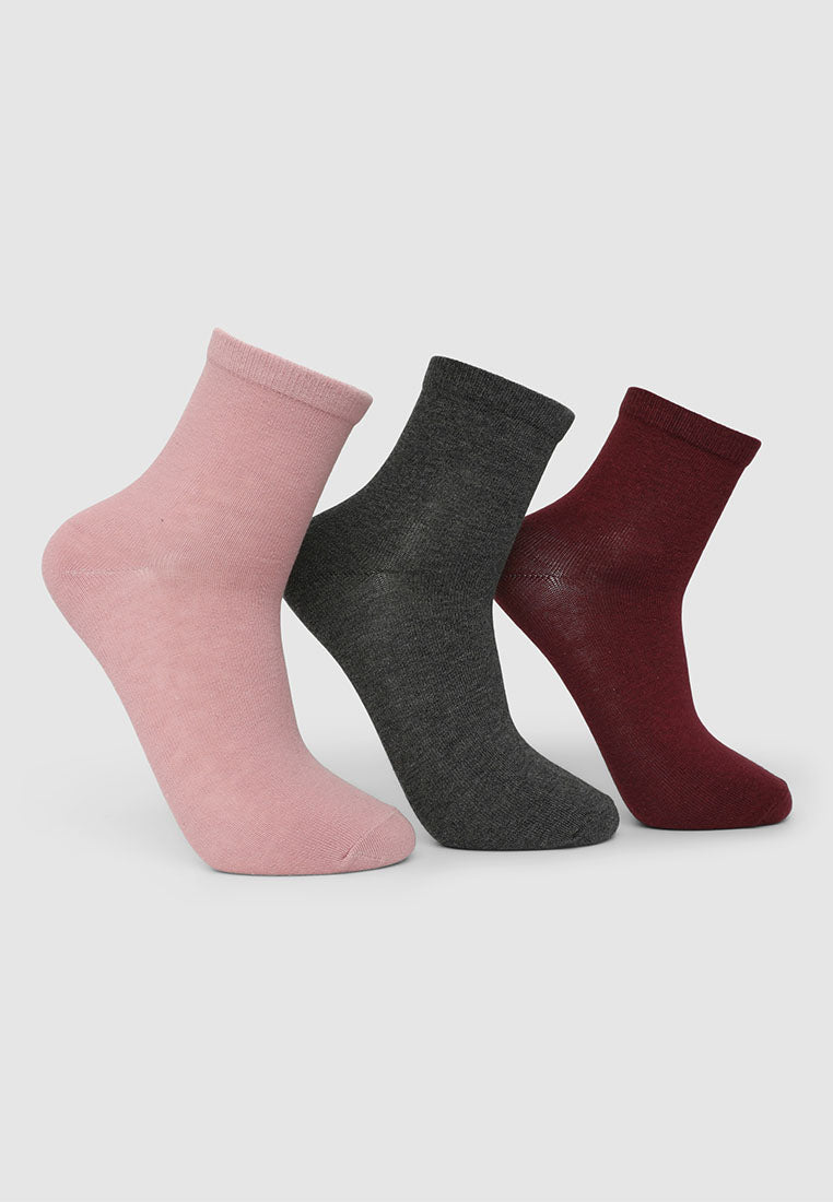 Women's Pack of 3 basic plain-coloured socks