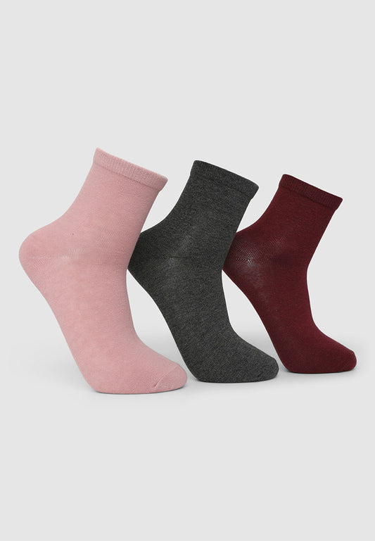 Women's Pack of 3 basic plain-coloured socks