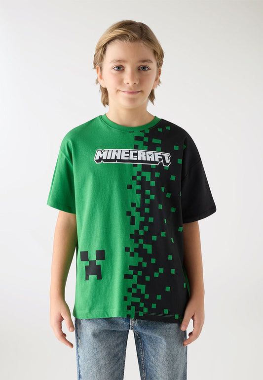 Pixelated Minecraft Design T-shirt for Boys