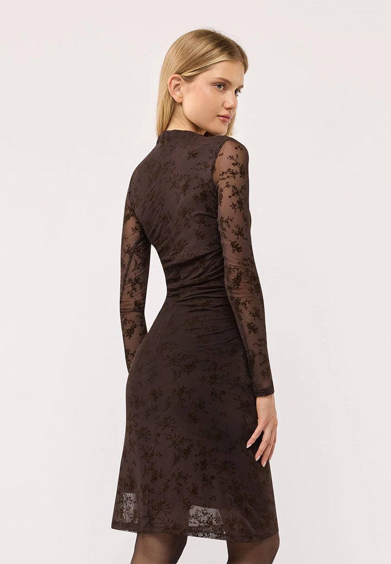 Women's Floral Print Ruffle Bodycon Dress